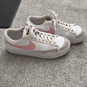 Women's Nike Pink and White Sneakers